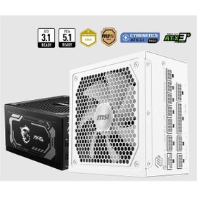 Resim Msı Mag A1000gl Pcıe5 Whıte 1000w 80+ Gold Power Supply 