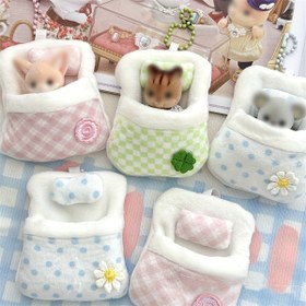 Resim Yeni Sevimli Plush Senbei Bebek Dört Yapraklı Yastık Mini Bebek Uyku Tulumu Küçük Yastık 