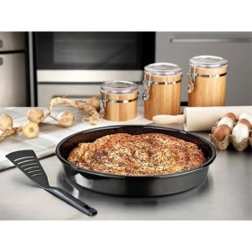 Resim Özbience Büyük Boy, Yuvarlak Emaye Fırın Tepsisi 40 Cm, Şık ve Dayanıklı Tasarım 