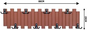 Resim Kahverengi Ahşap Duvar Ve Kapı Askısı Elbise Askılık Çit Modeli 8 Askılı 