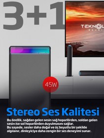 Resim Teknoloji Gelsin Hp-Tv01 3+1 Soundbar Ev Sinema Sistemi Stereo Hd Ses İadesi Rgb Kablolu 45w Amfi 15wx3 Soundbar 