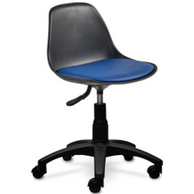 Resim Ofiscombin Ofis Döner Tekerli Danışma Çocuk Ders Çalışma Koltuğu Tabure Parlement Mavi Deri 00047499804 