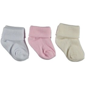 Resim Mdm 12 Adet Yenidoğan Bebek Çorap 4 Paket, Pakette 3 Adet Mevcut Pembe 5632- Pembe 