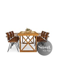 Resim Neiwel Mai X Doğal Ahşap Mutfak Ve Yemek Masası-80-160 Açık Ceviz 
