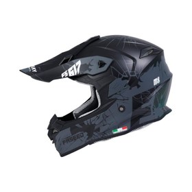 Resim SWAY SW 617 MATT CRAK Black Grey Cross Kask 