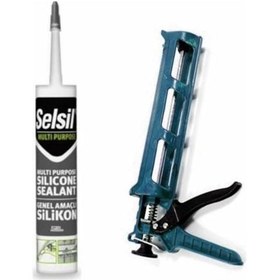 Resim 2 Adet Selsil Silikon Şeffaf 280 Gr + Silikon Tabancası - Selsil 