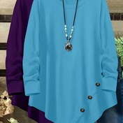 Resim Plus Beden, 2 Parça Takım, Oversize | Uzun Kollu | Asimetrik Etek Detaylı Kadın Üstü 