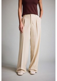 Resim Defacto Wide Leg Fermuarlı Yüksek Bel Standart Boy Pantolon F9747ax25aubg722 Bej 