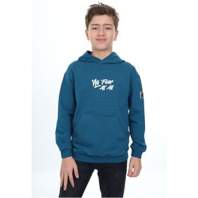 Resim Toontoy Erkek Çocuk Nakışlı Sweatshirt Petrol Mavi 