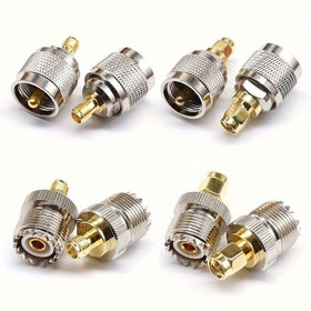 Resim 4 adet RF Kablo Adaptörleri - SMA'dan PL259 SO239 UHF VHF Dönüştürücülere, CB Radyo, El Tipi Radyo Anteni, Walkie-Talkie, Amatör Radyo için Altın Kaplama Bağlantılar - Alaşımlı Yapı, Montaj Gerektirmez, RF Bağlantısı | Altın Kaplama Bağlantılar | Alaşımlı Yapı 