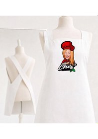 Resim Bk Gift Kişiye Özel Karikatürlü Çapraz Askılı Beyaz Mutfak Önlüğü - 4, Aşçı Önlüğü, Şef Önlüğü, Anneye Hediye Kobitmeyencom35954 Bk Gift Renkli 