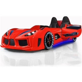 Resim Setaymobilya Sports Çocuk Odası - Audi Arabalı Yatak, Dolap, Şifonyer -Kırmızı 