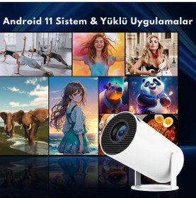 Resim Techno Stock Taşınabilir Android Projeksiyon En Güncel Versiyon Wifi Destekli Akıllı Sinema Projek... 