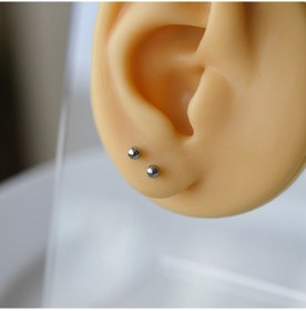 Resim Heppii Cerrahi Çelik 3 Mm Top Küpe Gümüş Renk Gümüş 