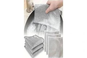 Resim SanalAMCA Store Ti̇neke Telli Bulaşık Bezi Ovma Teli ve Çok Amaçlı Multi Ince Temizlik Fırçası 4 Adet 