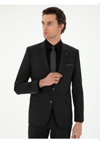 Resim Cacharel Antrasit Slim Fit Klasik Takım Elbise Gri 