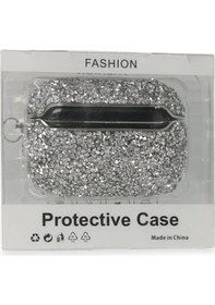 Resim Newface Apple Uyumlu AirPods Pro 1.nesil Mira Taşlı Kılıf - Gümüş 