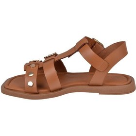 Resim Beety Hakiki Deri Düz Taban Kadın Sandalet Bee-m270 Taba Taba 