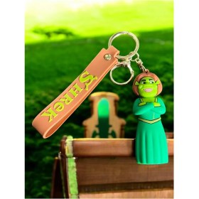 Resim 3D Lüks Büyük Boy Şrek & Prenses Fiona Anahtarlık ve Çanta Aksesuarı Anneler Gününe Özel 