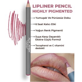 Resim Alix Avien Uzun Süre Kalıcı Dağılma Yapmayan Nemlendirici Dudak Kalemi Lipliner Pencil 12 Deep Pink 