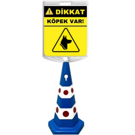 Resim Hayat Trafik Dikkat Köpek Var Çift Taraf Baskı Mavi Ultra Kedi Gözlü Ağırlıklı Koni Seti Trafik Dubası 