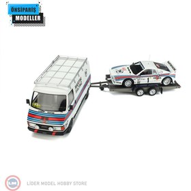 Resim 1:18 Fiat 242 + Trailer + Lancia 037 Martini Röhrl Monte Carlo Rally 1983 