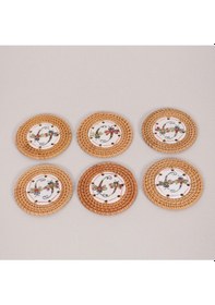 Resim Yusufçuk 6'lı Doğal Rattan Ve El Yapımı Seramikli Bardak Altlığı Diğer 