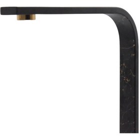 Resim Kustar Siyah Altın Mermer Desenli Kare Mutfak Eviye Bataryası 