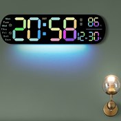 Resim Time Crend 1 Adet Modern Kare Dijital Duvar Saati - Uzaktan Kumandalı, Sıcaklık, Tarih, Hafta, 12/24H & °C/°F Gösteren Çok Fonksiyonlu LED Ekran, Otomatik Kapanma ve Ortam Aydınlatması (8 Renk + Parlaklık Ayarı), USB ile Çalışan Akıllı Ev Dekoru Saati, Salon İçin Saat, Şık Tasarım, Dayanıklı Plastik Kasa 