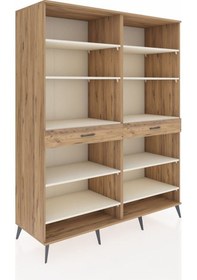 Resim Kronos Gardrop 10 Raflı 2 Çekmeceli 176x59x221 Çam-aytaşı/çam Beyaz 