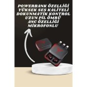 Resim Dijital Göstergeli Powerbank Kablosuz Kulaklık ve 7 Kordonlu Yeni Nesil Akıllı Saat Dokunmatik K 