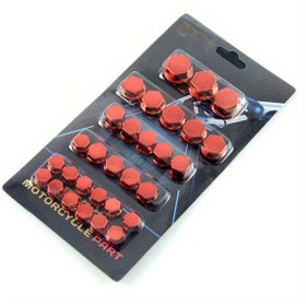 Resim Genel Markalar Motosiklet Dekoratif Vida Civata Kapağı Kırmızı 30 Parça 