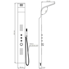 Resim GPD Dsp08 Duş Paneli Inox (basmalı) 