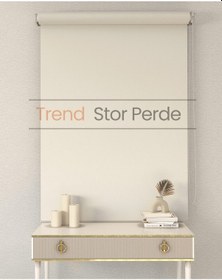 Resim Krem Stor Etek Dilimsiz Zebra Stor Güneşlik Perde Krem 