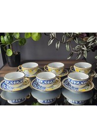 Resim Konyax 12 Parçalık Çay Fincanı Lemone Çok Renkli 