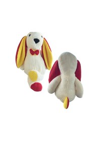 Resim Uyku Arkadaşım Papyonlu Uzun Kulak Bunny Peluş Tavşan Kırmızı 