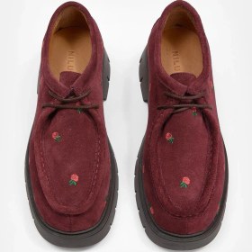 Resim Freya Bordo Süet Hakiki Deri Kadın Loafer Bordo Süet 