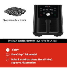 Resim Instant Vortex 4'ü 1 Arada 3.8 Litre İşlevli Yapışmaz ve Yıkanabilir Sepetli Air Fryer 