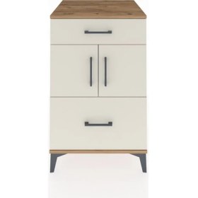 Resim Kronos Komodin Tek Raflı 2 Çekmeceli 2 Kapaklı 60X59X96 Çam-Aytaşı 