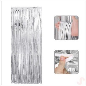 Resim Kapı, Duvar Ve Arka Fon Saçaklı Perde 1mt X 2mt - Gümüş 