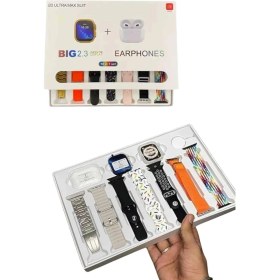 Resim Pileli Store Akıllı Saat ve Air Pro Kulaklık 7 Kordonlu Çok Fonksiyonlu Ikili Set 