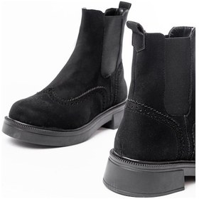 Resim 02-2002 Siyah Süet Lastikli Günlük Kadın Bot Siyah 