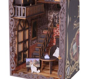 Resim Treapsures Dıy Book Nook Kit Dıy Bodrum Kitabı Ekle Dekor Sokağı Işıklarla 3D Ahşap Bulmaca Çocuklar/yetişkinler Için Dekoratif (Yurt Dışından) 