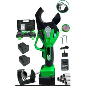 Resim Dijital Göstergeli Şarjlı Boru Kesme Makası 40 mm Çap 21 V 2 Amper Çift Akülü 