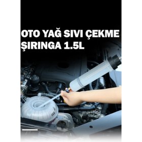 Resim Dorf Dorf Oto Şırınga 1,5 Litre Yağ Yakıt Hidrolik Sıvı Çekme Basma 1500ML 