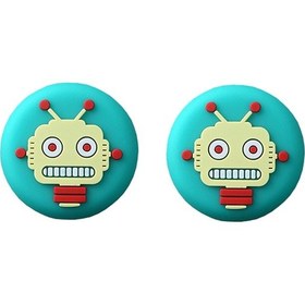 Resim Sones 2 Adet Kalınlaştırılmış Kapı Kolu Çarpışma Önleyici Sticker Banyo Duvar Karikatür Paspaslar, Stil: Robot 