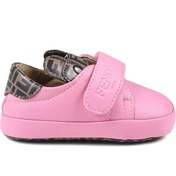 Resim Pembe Unisex Bebek Deri Sneaker 