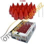 Resim A Kalite Mefsa Bijon Kapağı Sivri 19 Mm Kırmızı 20 Li Set 