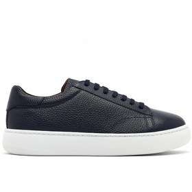 Resim Derimod Erkek Lacivert Bağcıklı Kalın Tabanlı Deri Sneaker,Kışlık Spor Ayakkabı 25WFD8240FT 