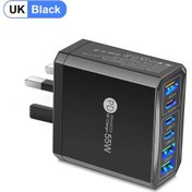 Resim 55 W 3 Usb 3 Pd Şarj Cihazı Hızlı Şarj Qc3.0 Seyahat Şarj Cihazı İphone Uyumlu 15 14 Uk Black Plug 1 Adeat 